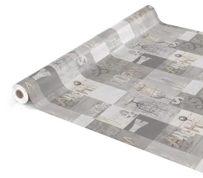 Wachstuchtischdecke abwaschbar wasserabweisend Grau 140 x 400 cm, Hauptbild