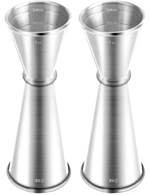 Image de Jigger à cocktail double en acier inoxydable, lot de 2