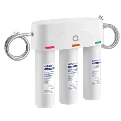 Obrázok produktu pre Podpultový systém filtrácie vody AquaFloow AF111-3 – 3-stupňová filtrácia vody pre kuchyňu, pitná voda priamo z vodovodného kohútika