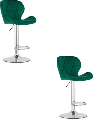 Produktbild von WEST Hocker - Samtgrün / Chromgestell x 2