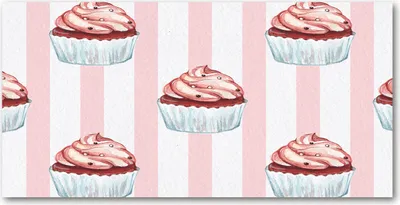 Produktbild von Tulup® Leinwandbild -100x50 cm - Wandkunst - Drucke auf Leinwand - Leinwanddruck  - Essen & Getränke - Rosa - Muffins