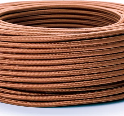 Immagine prodotto di Cavo tessile per lampade YML a 3 fili, (3x 0,75 mm) Cavo elettrico tessile rivestito con conduttore di terra per lampade, marrone, 5 m