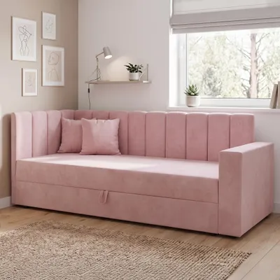 Produktbild von Einzelbett mit Bettkasten Sovaro PRO 80x180 cm Rosa