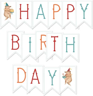 Obrázok produktu pre Papierový banner / výsek - P13 - Happy Birthday 15ks