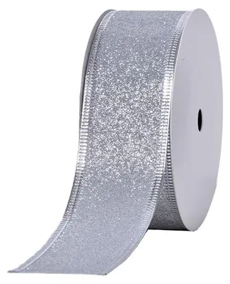 Weihnachtsband 38 mm, Drahtrand, Glitzer, 9 m, Gold