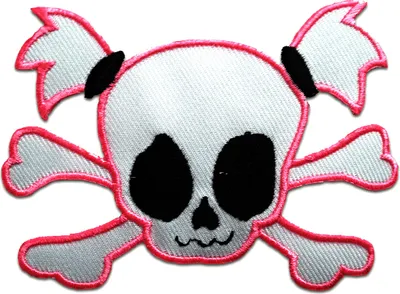 Produktbild von Totenkopf Emo - Aufnäher, Bügelbild, Aufbügler, Applikationen, Patches, Flicken, Zum Aufbügeln, Größe: 9,7 x 7,4 cm