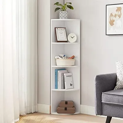 Immagine prodotto di Scaffale angolare bianco, 30x30x129,5 cm (LxPxH), 11,3 kg