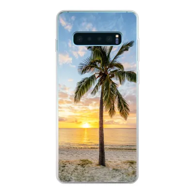 Produktbild von MuchoWow® Handyhülle Schutzhülle Hülle für Samsung Galaxy S10 Lite Strand - Palme - Sonnenuntergang Silikon Softcase Handy Hülle - Schutz