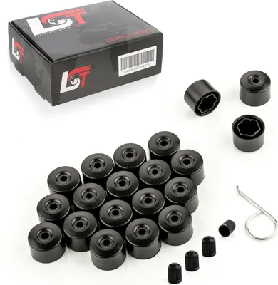 Produktbild von 20x Radschraubenkappe 17mm schwarz matt für MAZDA HONDA SUZUKI MITSUBISHI