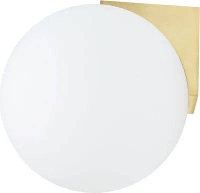 Produktbild von Wandleuchte Metall Glas 16,5 cm hoch IP44 in Messing Weiß G9 rund Kugelschirm Modern Wandlampe