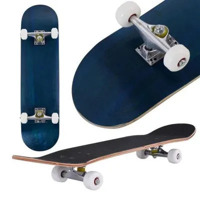 Produktbild von Skateboard für Kinder - Anfänger Skateboard - Größe 79 x 20 cm - Ahornholz - Rutschfeste PolyurethanRollen - Leises 4-Rollen-Board - Farbe Schwarz