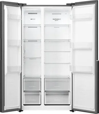 Produktbild von Gorenje NRS917D41BX, Freistehend, Amerikanische Tür, Schwarz, 2 Tür(en), An Tür, Stahl