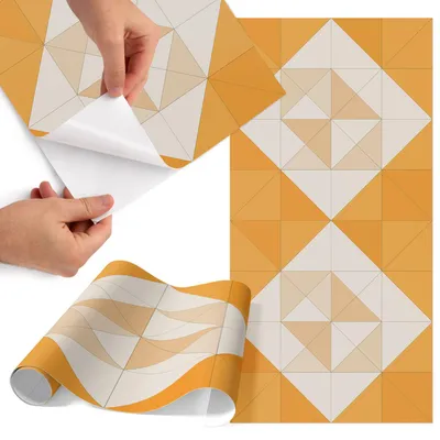 Produktbild von Möbelfolie 50x100 cm - Klebefolie Möbel - Selbstklebende Folie - Folie für Möbel - Möbelfolie Küche - Klebefolie Küche - Möbelfolie Schrank - Wasserdicht - Abwaschbar - Selbstklebend - Luftblasenfrei - Rückstandslos entfernbar - Dreiecksmosaik
