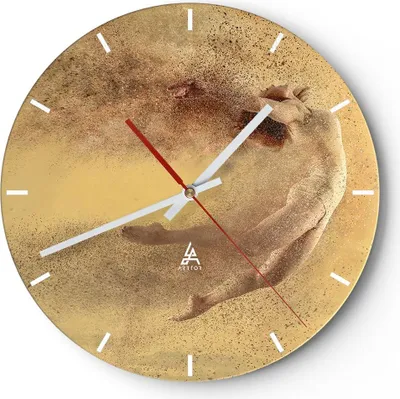 Produktbild von Wanduhr - Rund - Glasuhr - Frau Abstraktion - 40x40cm - Schleichendes Uhrwerk - Lautlos - zum Aufhängen bereit - Dekoration Modern - Wanddekoration aus Glas - C3AR40x40-4061