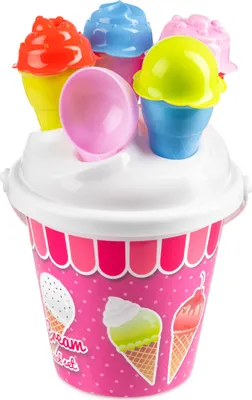 Produktbild von Yello Eiscreme 11-teiliges Strandeimer-Set - Sandburg mit Eisfiguren