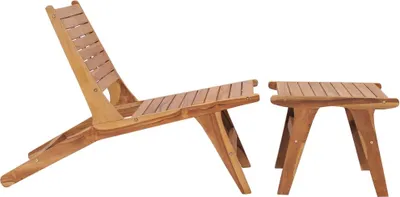 Immagine prodotto di vidaXL Sedia da giardino con poggiapiedi in legno massiccio teak