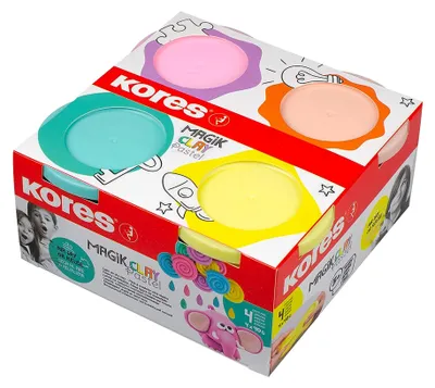 Productafbeelding van Kores KM34242, Kores speelklei "Magic Clay Pastel", in verschillende kleuren