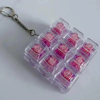Produktbild von Fidget-Schlüsselanhänger - Tastenkappe A25 - Kunststoff - O-förmiger Ring - Klickfunktion - Stressabbauend - Farbe A25