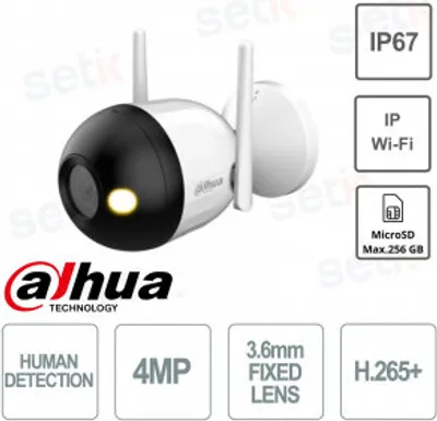 Productafbeelding van Dahua Bulletcamera, Wi-Fi, 4MP, optiek 3.6mm, IR bereik 30 meter, IP67, voor buiten gebruik