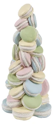 Imagen del producto de Clayre & Eef, figura decorativa de macarons, diámetro 12 cm, altura 25 cm, color azul y rosa, material: plástico
