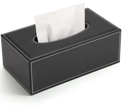 Image de Boîte de rangement pour cosmétiques en cuir, noire, dimensions : 25 x 13,5 x 9,5 cm
