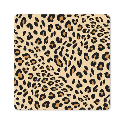 Produktbild von MuchoWow® Mauspad Mousepad Muster - Pantherdruck - Braun 20x20 cm - Mousepads - Maus Mat - Pad - Mausunterlage - Desk Mat - Bureauartikeln