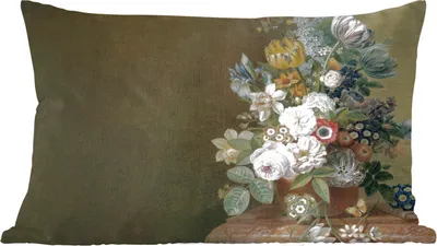 Produktbild von MuchoWow® Zierkissen Sofakissen Wohnzimmer Dekokissen 60x40 cm Blumen - Eelke Jelles Eelkema - Alte Meister - Kopfkissen - Polster mit Foto