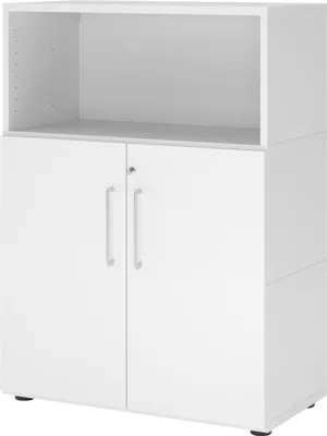 Produktbild von Hammerbacher Regal FlexWall Türen 3OH weiß/weiß