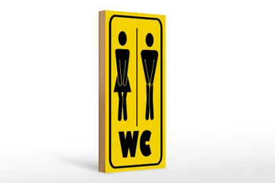 Produktbild von Holzschild Hinweis 10x27cm WC Piktogramm Toilette Wandbild