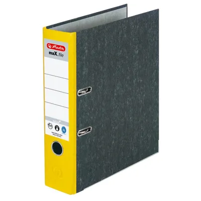 Obrázek produktu pro herlitz 5171103 maX.file nature Ordner gelb marmoriert Karton 8,0 cm DIN A4