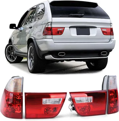 Zdjęcie produktu dla Światła tylne czerwone przezroczyste do BMW X5 E53 z lat 1999-2003