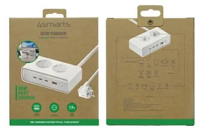 Produktbild von 4smarts Desk Charger GaN 65W mit AC-Steckdosen