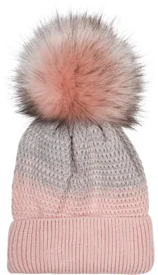 Produktbild von styleBREAKER Damen Strick Bommelmütze Ombré Farbverlauf Weich, Rose-Grau