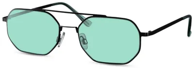 Produktbild von styleBREAKER Uni Pilotenbrille Eckig Geometrisch, Schwarz/Grün