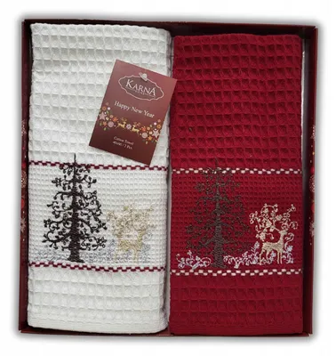Produktbild von Darymex Küchentücher Waffel 40x60 cm Baumwolle Weihnachtsmotiv