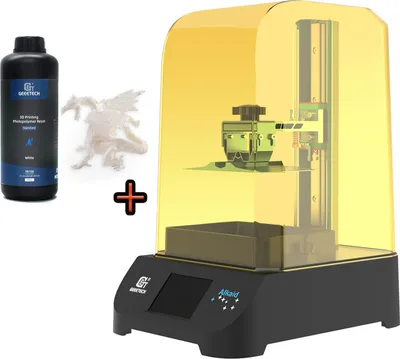 Obrázek produktu pro 3D tiskárna GEEETECH Alkaid, tiskárna na pryskyřici LCD, zdroj UV světla s matricí 405 nm, 6,08" 2K LCD displej, tiskový objem 82 x 130 x 190 mm + 1000 g tuhé pryskyřice, bílá pryskyřice