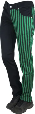 Produktbild von Rock Rag - Stripes, Frauenhose Schwarz/Grün im Slim-Fit-Style