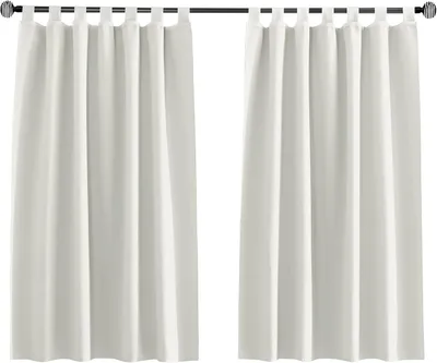 Image de Rideaux occultants, rideaux courts pour fenêtre de cuisine, rideaux opaques pour chambre à coucher avec passants - 1 pièce (couleur crème)