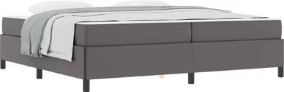 Imagen del producto de Estructura de cama con colchón Gris 200 x 200 cm tela