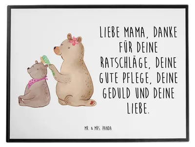 Produktbild von Mr. & Mrs. Panda tischpad Bär Kind - Weiß - Geschenk, tischmatten, Bären, Familie, schreibtischunterlage, Unterlage Schreibtisch, malunterlagen, Mama, Muttertag