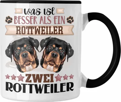 Produktbild von Trendation - Rottweiler Besitzer Tasse Geschenk Lustiger Spruch Geschenkidee Was Ist Besser Als Ein Rottweiler (Schwarz)