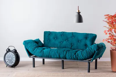 Obrázok produktu pre Hanah Home, Nitta- FTN1365, petrolejovo zelená, rozkladacia pohovka, rám: 100% kov