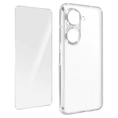 Zdjęcie produktu dla Avizar, zestaw ochronny 360° (etui + folia ochronna) dla telefonu ASUS ZenFone 9, przezroczysty