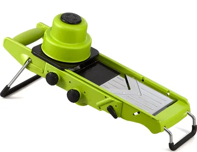 Image de Karl Weis Mandoline "all in one" vert, acier inoxydable, plastique, poli, 43,5 x 12 x 14,4 cm