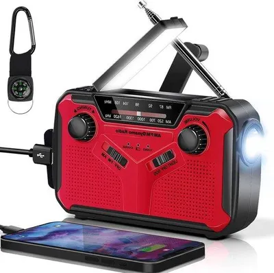 Immagine prodotto di Radio portatile di emergenza da 2500 mAh con torcia a LED e porta USB
