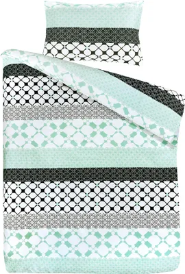 Produktbild von Bettwäsche Gisele 100-FR Grün 220cm x 240cm / 65cm x 65cm (2 Stk.)