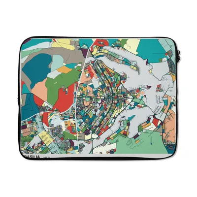 Produktbild von MuchoWow® Laptop Hülle 17 Zoll Laptoptasche Karte - Europa - Farben - Zipper - Schutzabdeckung