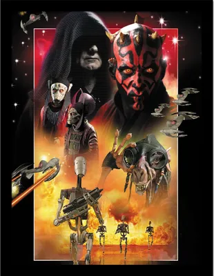 Immagine prodotto di Star Wars - Poster incorniciato "Episodio I Villains" PM8730 (40 cm x 30 cm) (Multicolore)