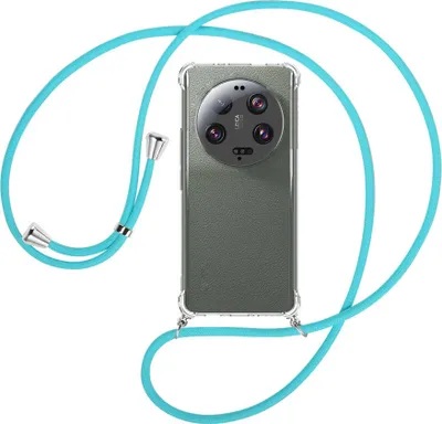 Produktbild von Handykette Backcover-Schutzhülle mit Band (Metall silberfarben) für Xiaomi 13 Ultra (6.73'') - türkis