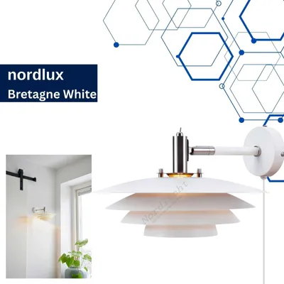 Produktbild von Wandleuchte Nordlux Bretagne Weiß Metall skandinavische Wandleuchte